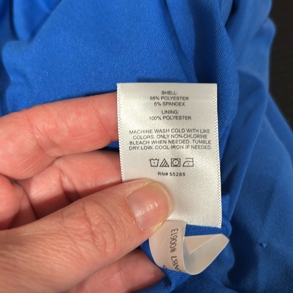 Express blue mock neck open back bodysuit size Medium - Picture 8 of 10